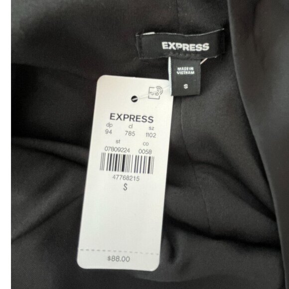 ✨ Express Black Sateen Halter Midi Cocktail Dress – NWT – Size Small - Picture 9 of 11